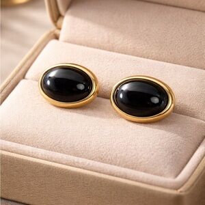Trifari Gold Textured Oval Earrings